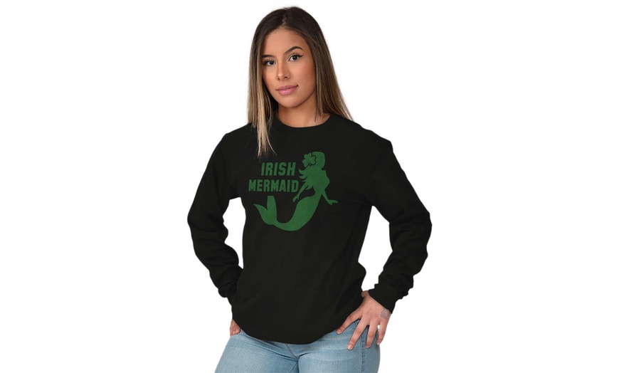Image 39: Irish Mermaid St Patricks Day Ireland Lucky Long Sleeve T Shirt