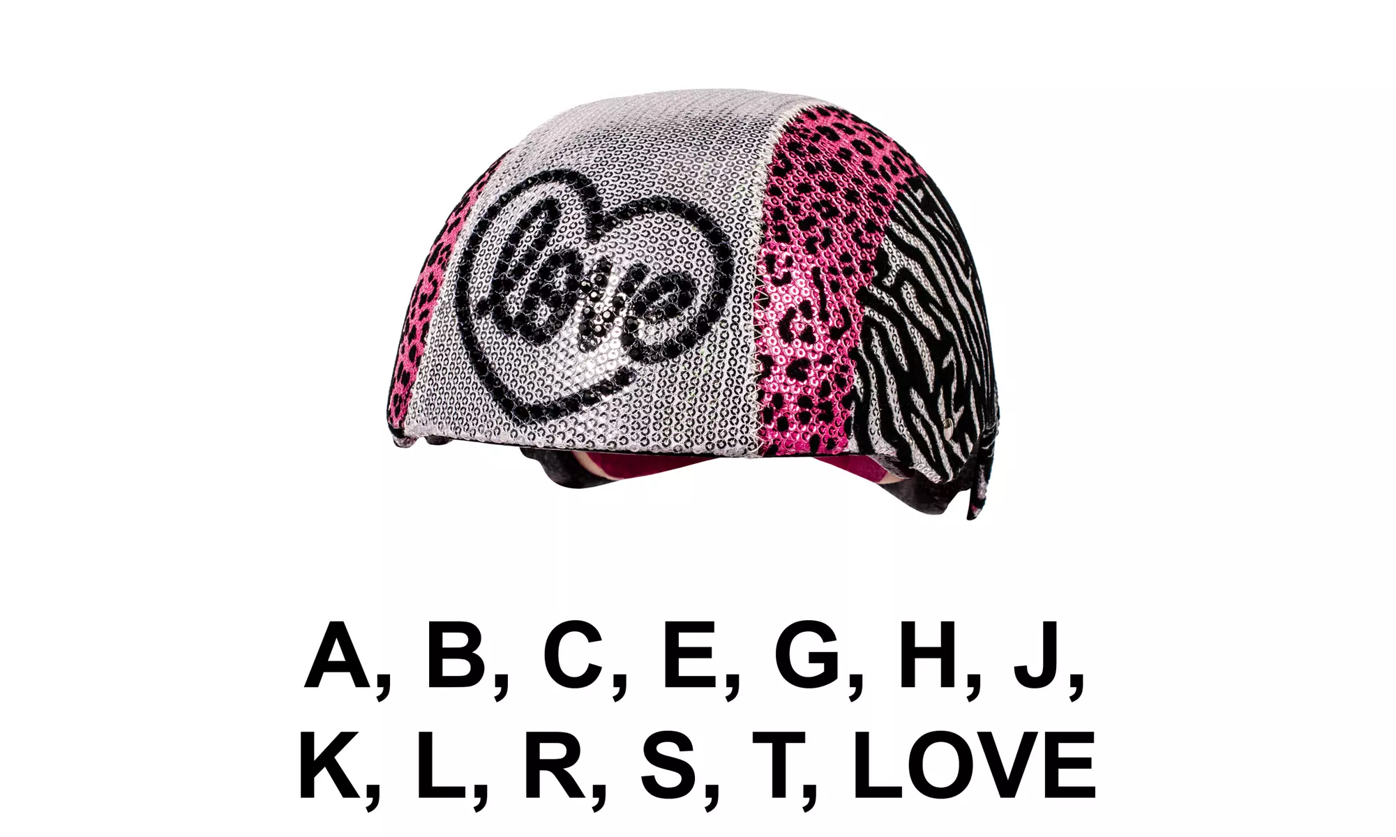 Raskullz Glam Gear Kids Bike Helmet Sequins Zebra Pink Leopard Print, One Size - Primary Image