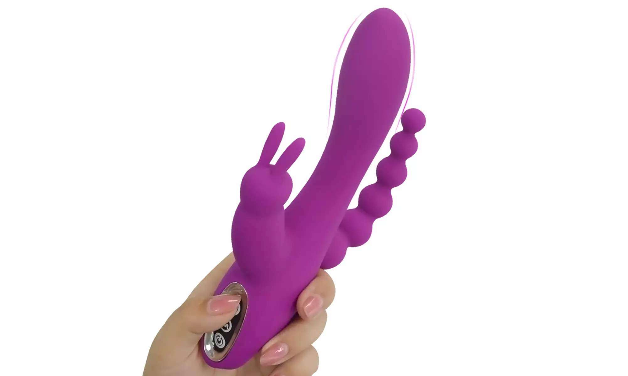 Triple Climax G-Spot Anal Clitoris Rabbit Vibrator Rechargeable Adult Sex Toys