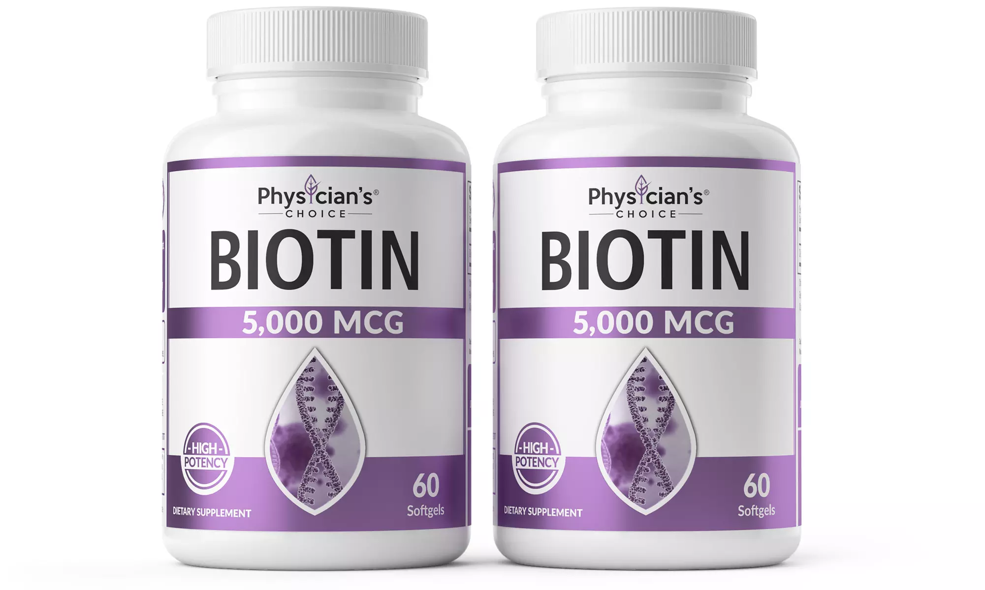 Physician's Choice Biotin Softgels 5,000 mcg 2-Pack Bundle  - Second Medium