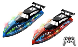 iMounTEK RC Speed Boat w/ Colorful LED Lights Remote Control Water Racing Boat