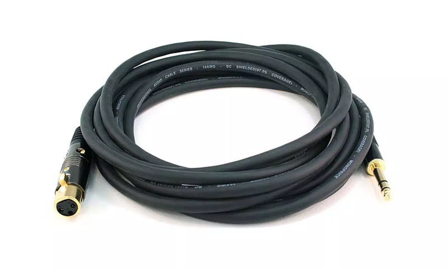 Monoprice 15ft Premier Series XLR F to 1/4in TRS M Cable 16AWG Gold Plated  - Primary Image