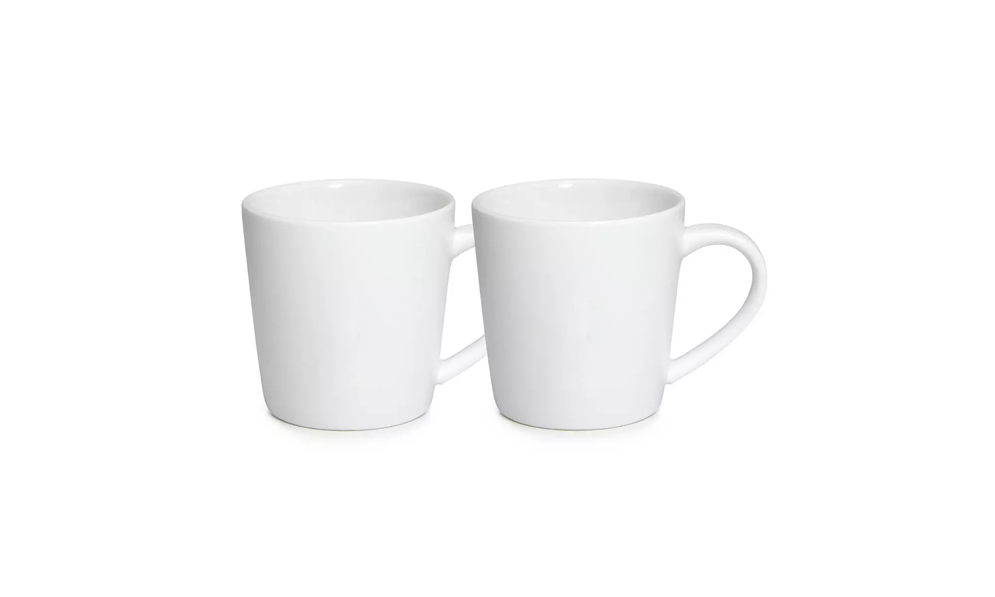 YINUOWEI Simple Pure White Large Ceramic Coffee Milk Cup Porcelain Mugs Set of 2 - Primary Image