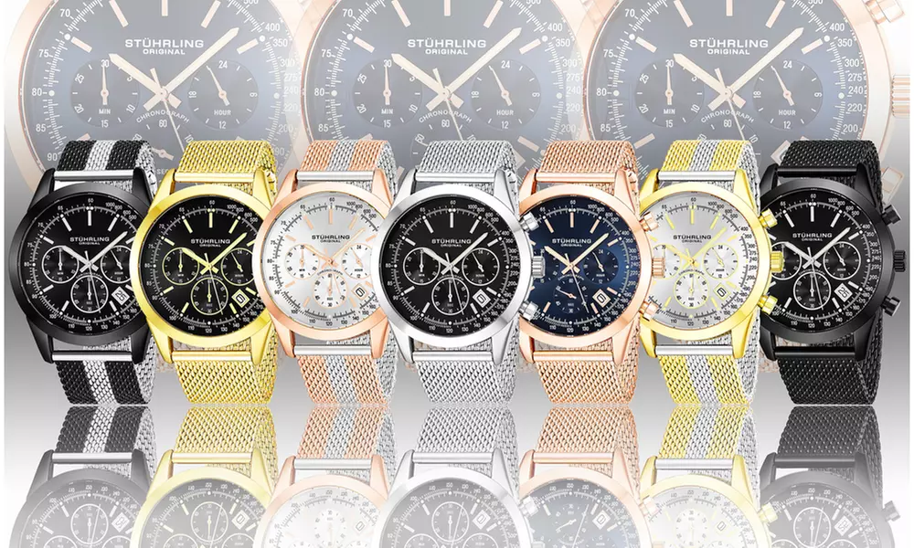 Stuhrling Original Mens Watches Mesh Chronograph Watch GP16662 - Primary Image