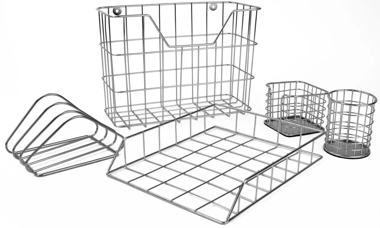 Sorbus Wire Metal 5 in 1 Desk Organizer Set- Four Color Options - Second Medium