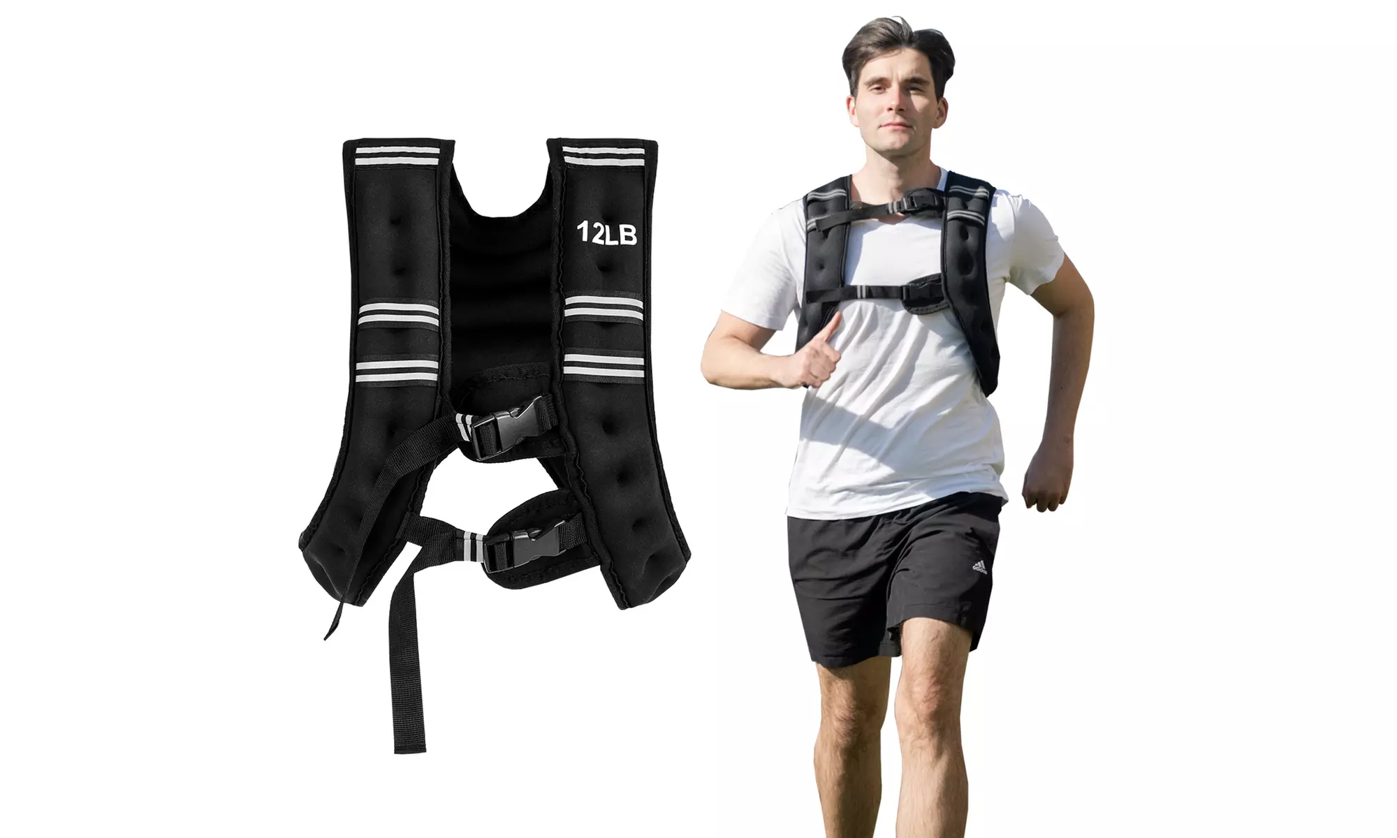 Costway 12LBS/20LBS Workout Weighted Vest Mesh Bag Adjustable Buckle Fitness