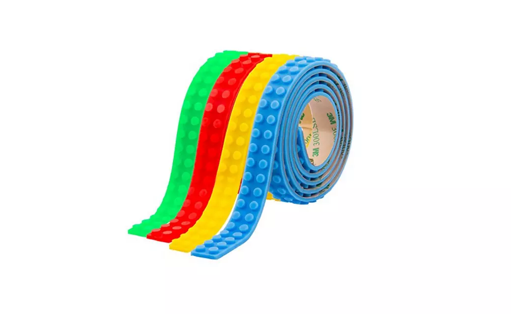 Flexible Silicone Toy Building Block Lego Tape 4 Roll Set Washable  - Primary Image