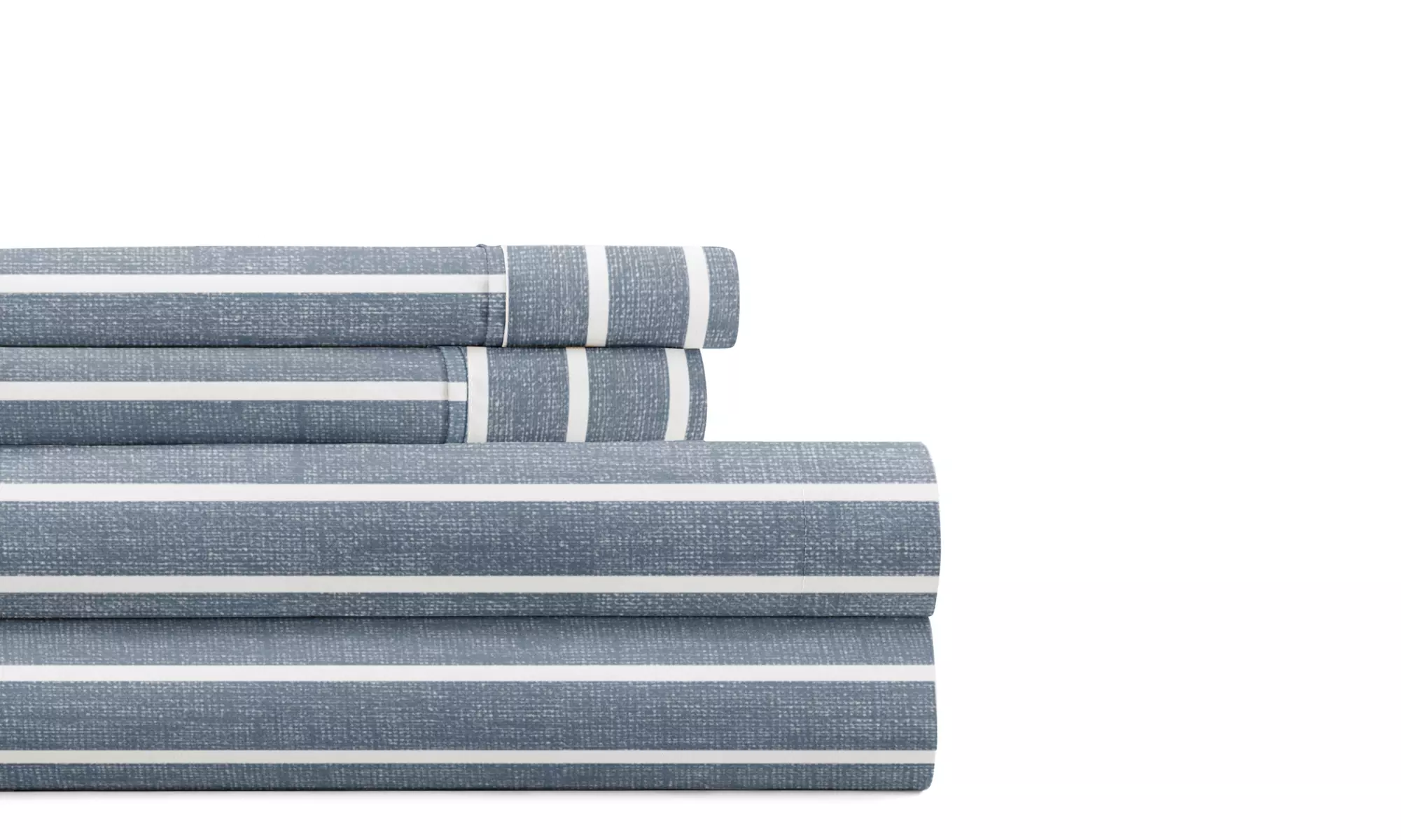 Simply Soft 4 Piece Sheet Set Patterned Microfiber Bedding, Soft Stitch Stripe