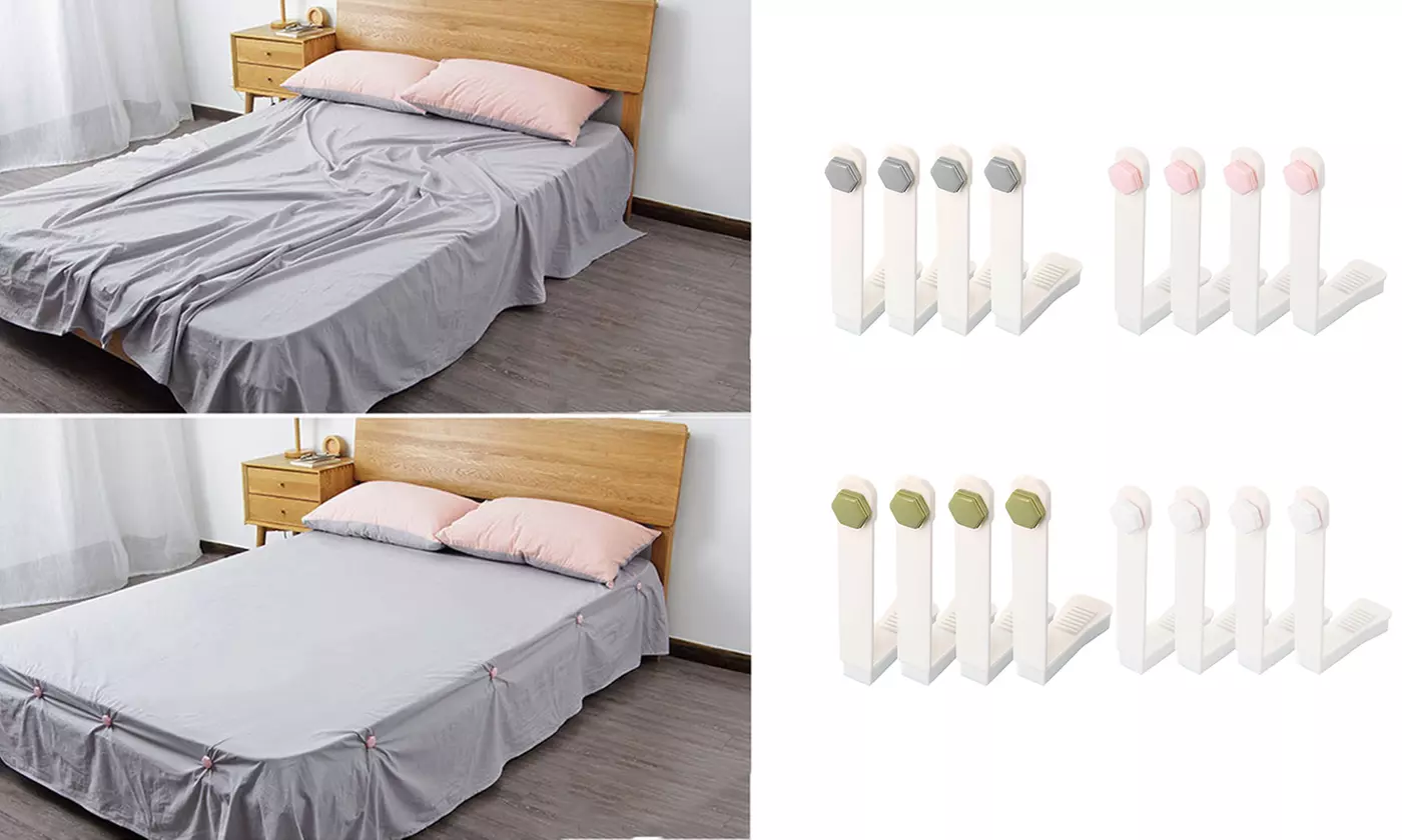 4PCS Bed Sheet Holder Strap Non-Clip Mattress Blankets Quilt Gripper Bedding - Primary Image