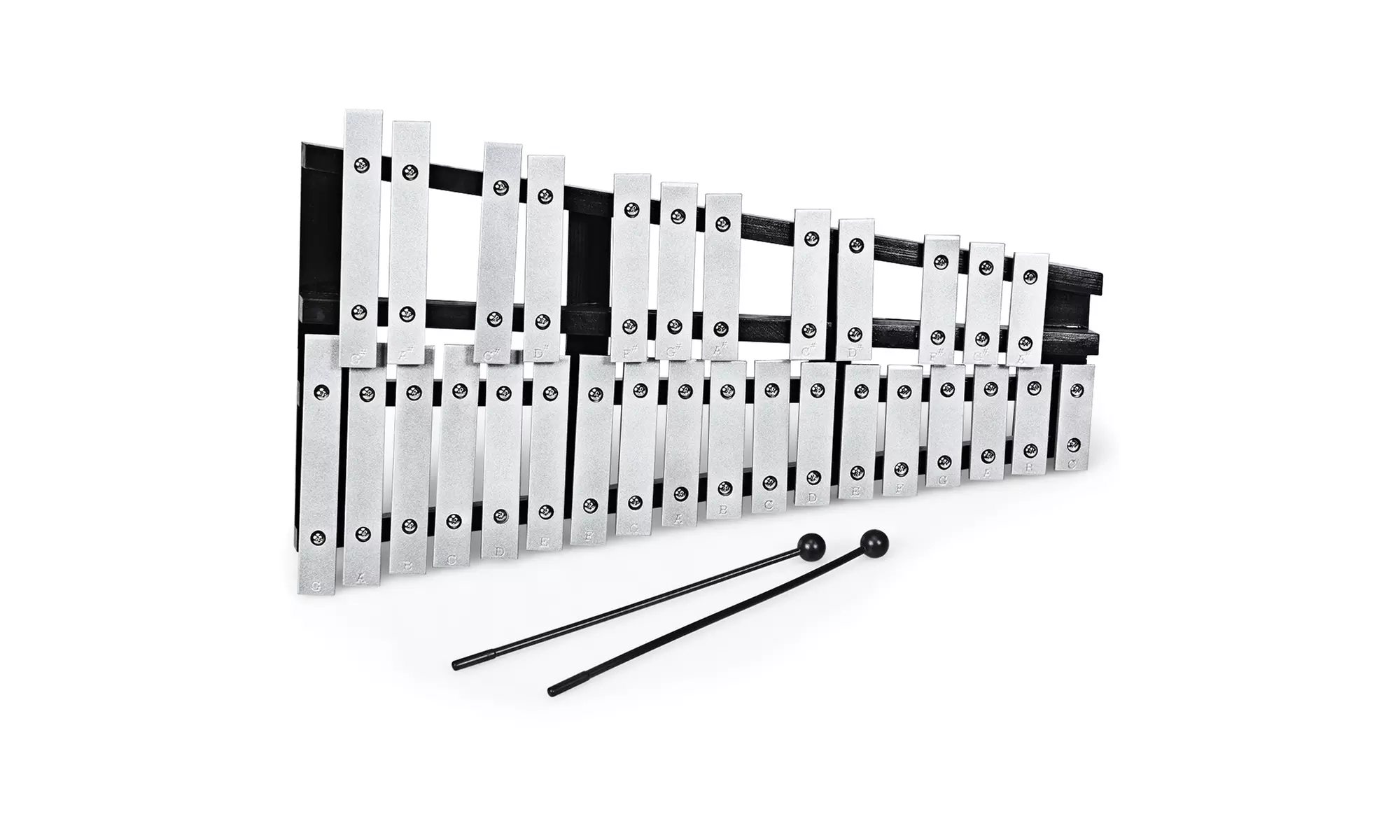 30 Note Foldable Glockenspiel Xylophone Aluminum Music Instrument w/ Bag - Primary Image