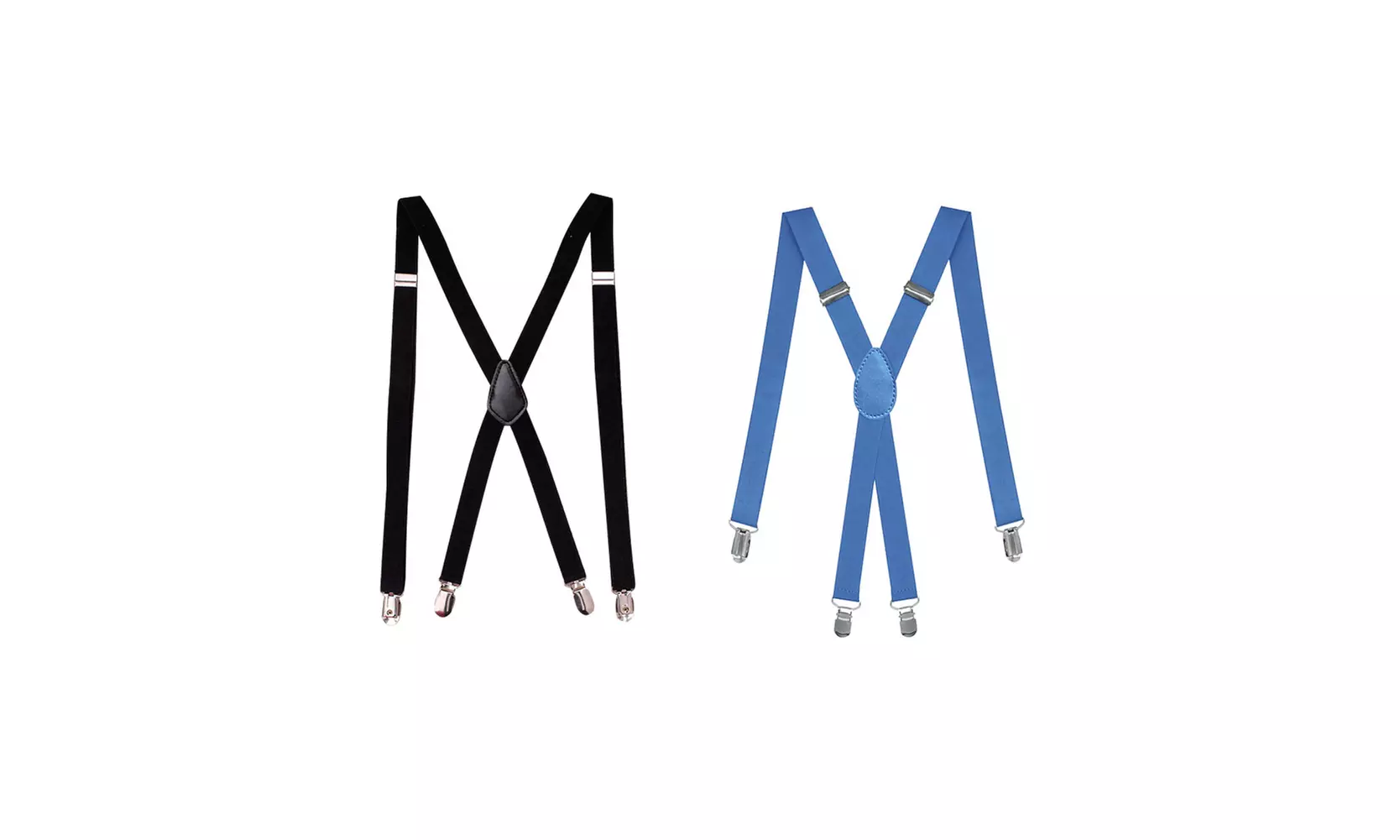 US 2-4 Pack Suspenders X-Back Wide Adjustable Solid Straight Heavy Duty Adults - Primary Image