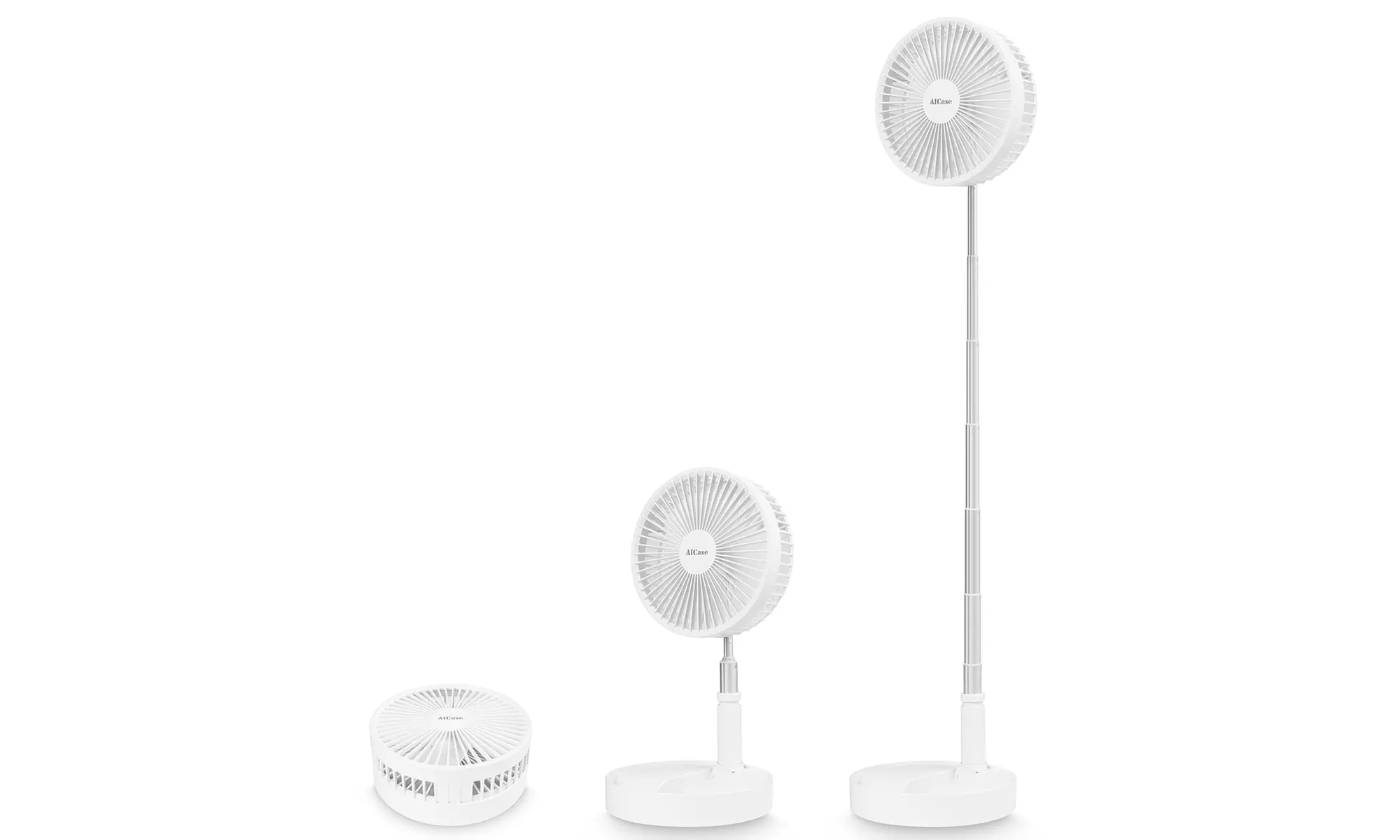 AIcase 180 Angle adjustment Retractable Fan Foldable Fan Desktop Ground Fans