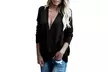 Women's Autumn V-neck Shirts Long Sleeve Tunic Stitching Loose Sweatshirts - Second Medium