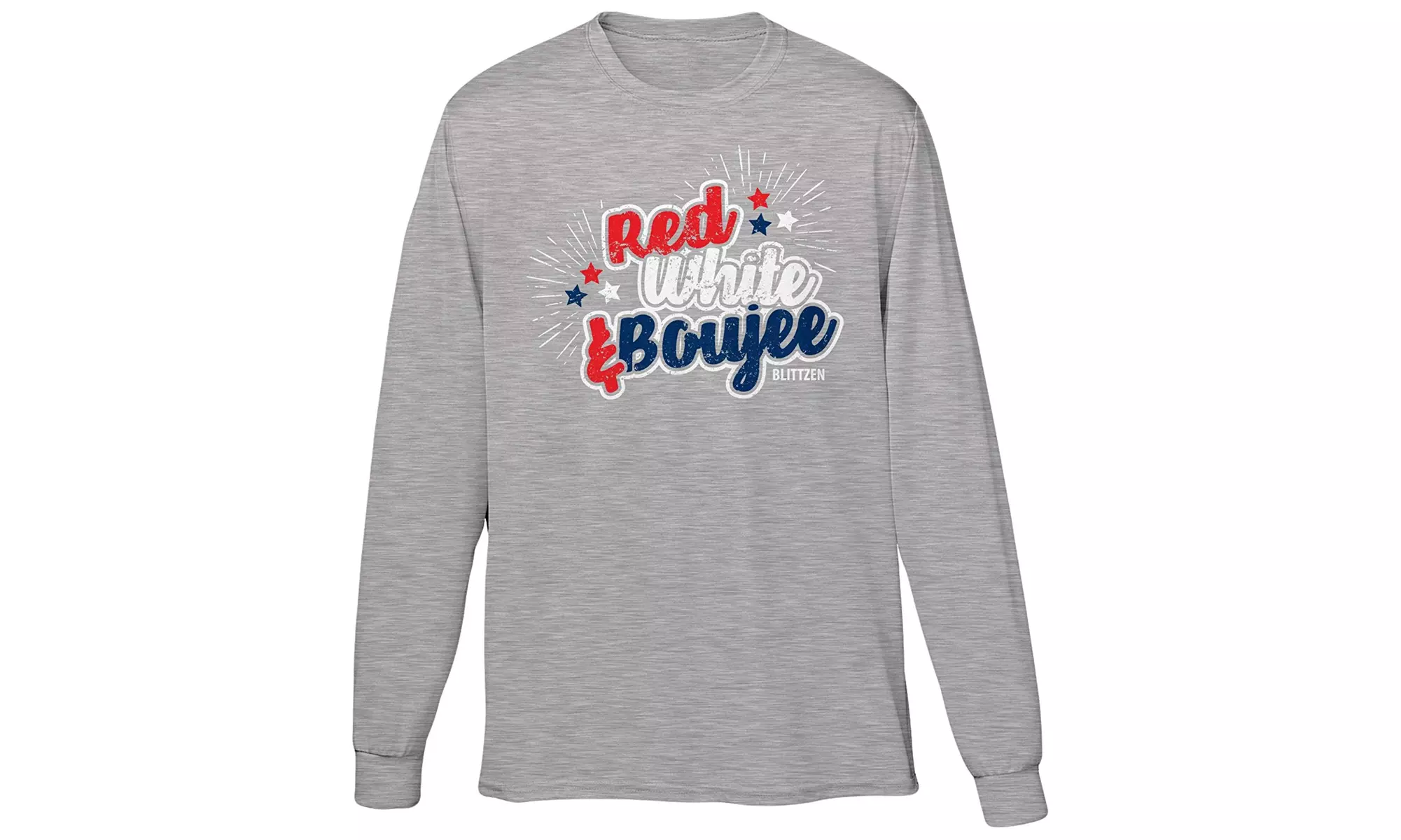 Blittzen Mens Long Sleeve T-shirt Red White Boujee - Second Medium