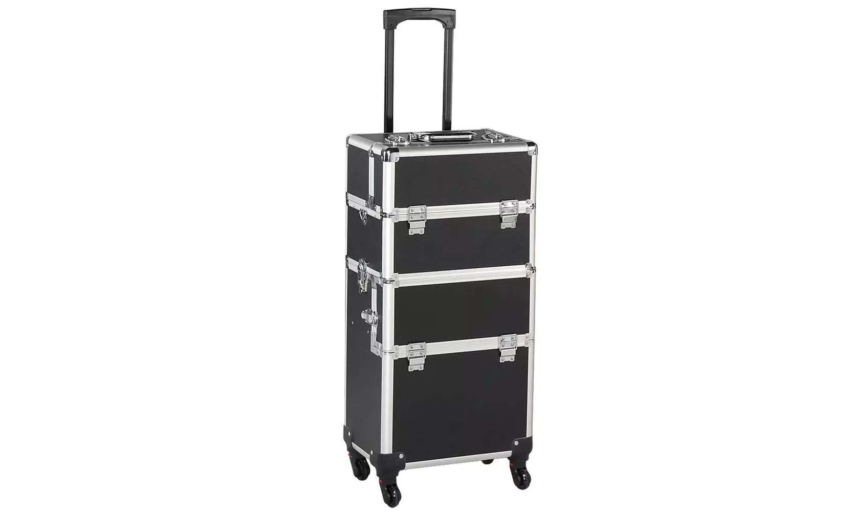 4 360-degreed Wheels 3-in-1 Professional Aluminum Rolling Makeup Train Case - Primary Image