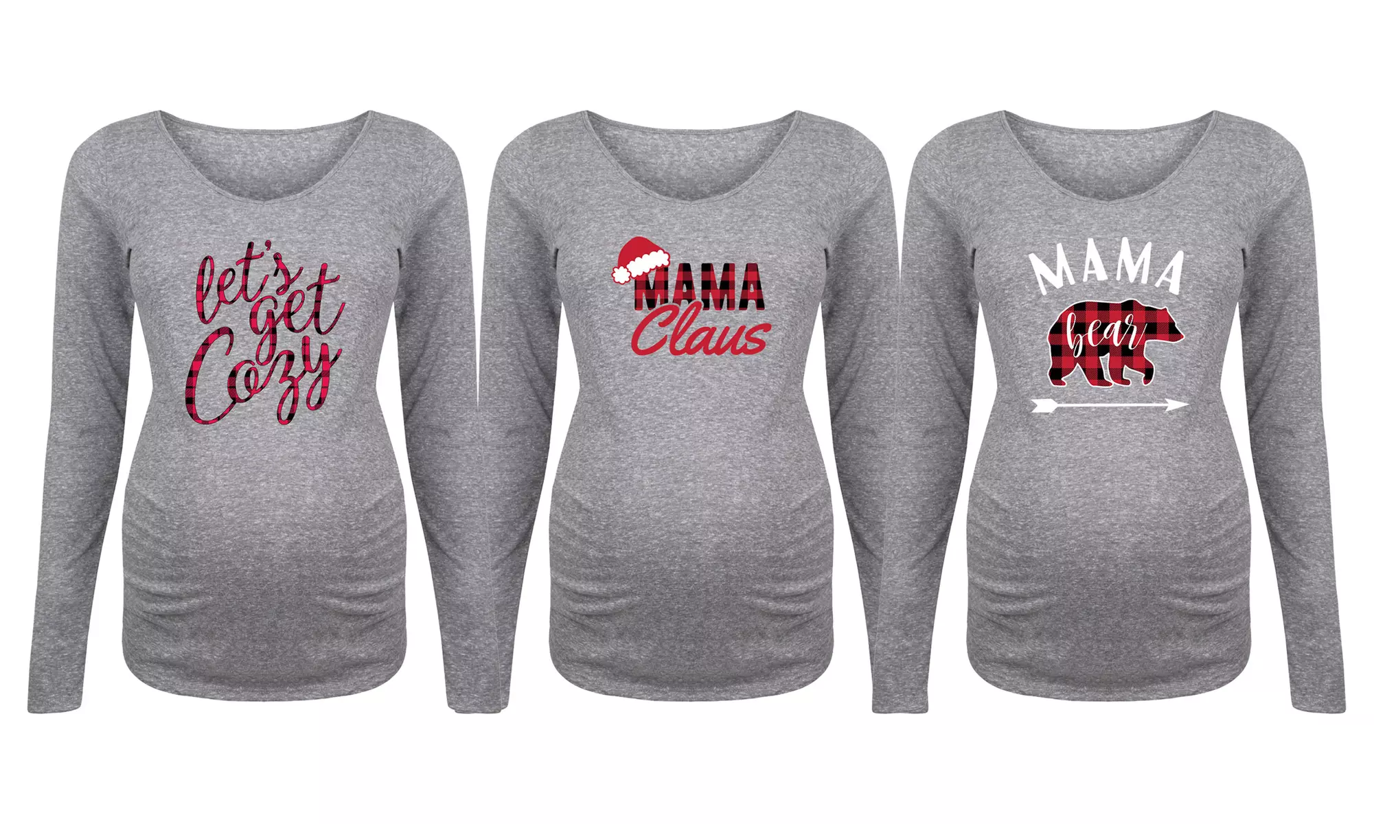 Bloom Maternity: Plaid Mama Bear Long Sleeve Tee - Primary Image