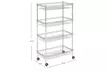 happimess Grove 4-Shelf 47" Basket Rack with Casters, Chrome - Second Medium