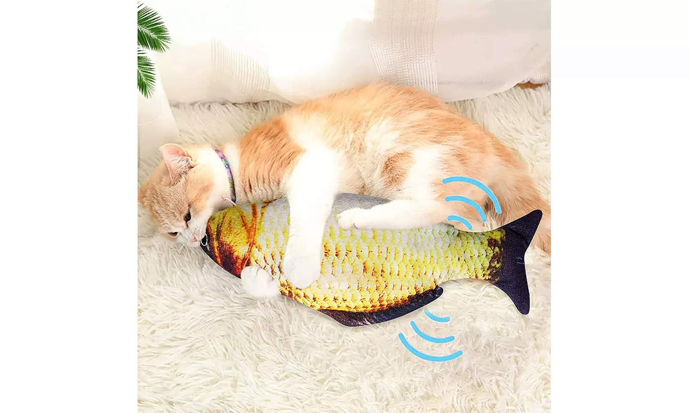 Electric Moving Fish Cat Toy Realistic Flopping Wagging Fish Cat Toy