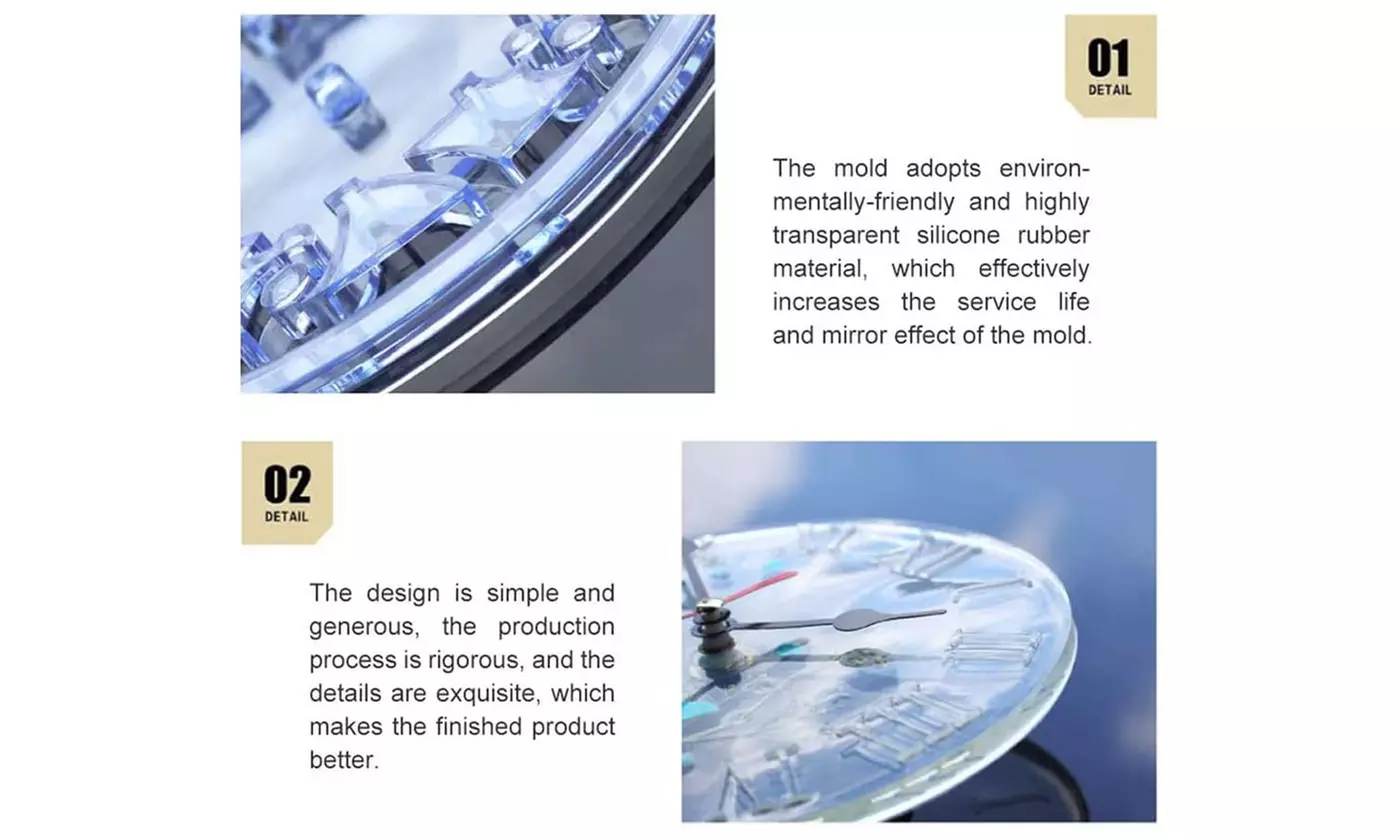 Silicone Clock Epoxy Resin Mold DIY Making Casting Tool Mould Handmade Craft
