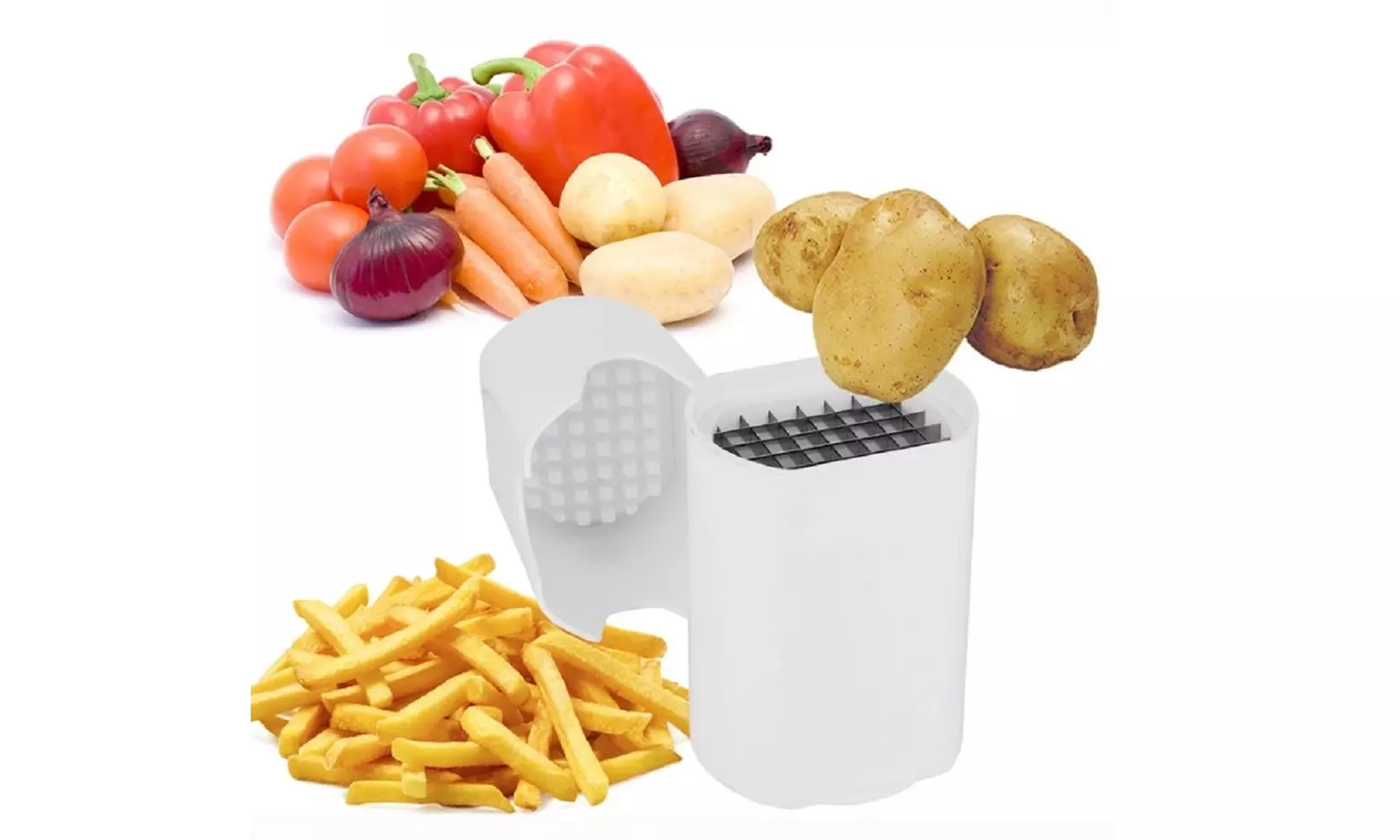 Potato Fries Cutter-Easy French Fry Cutter Vegetable Fruit Dicer Kitchen Tool