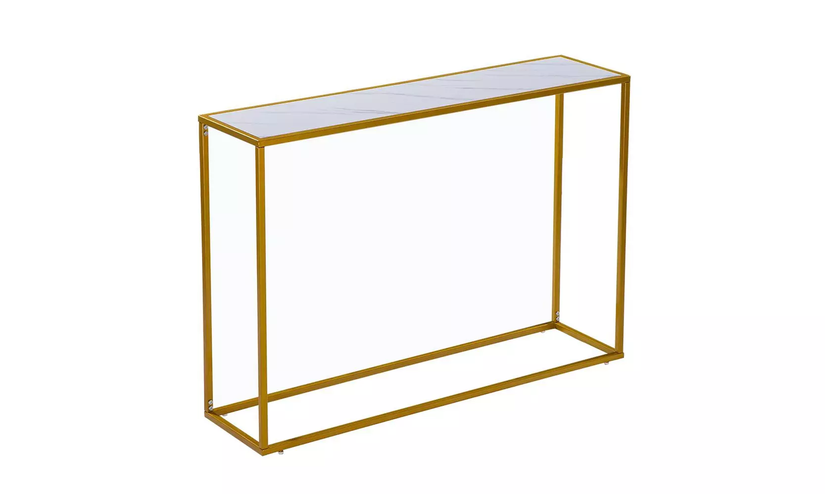 Modern Console Table Entryway Table Sofa Table TV Stand,White&Gold - Primary Image