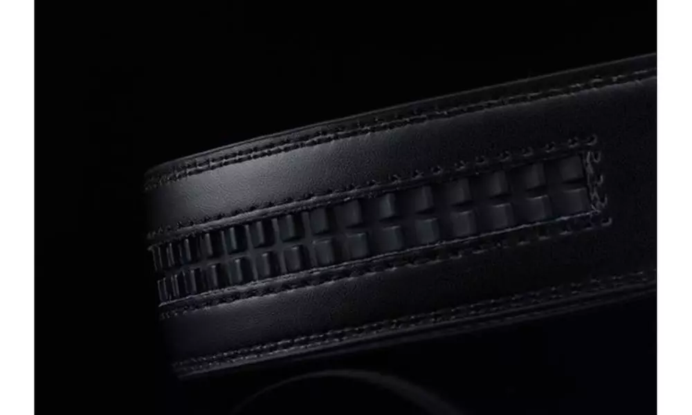 Barbados Men's Solid Buckle Leather Belt with Automatic Ratchet - Second Medium