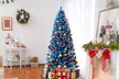 Costway Pre-Lit Artificial Christmas Tree with Branch Tips | Warm White LED Lights | Easy Setup & Home Decor - Second Medium