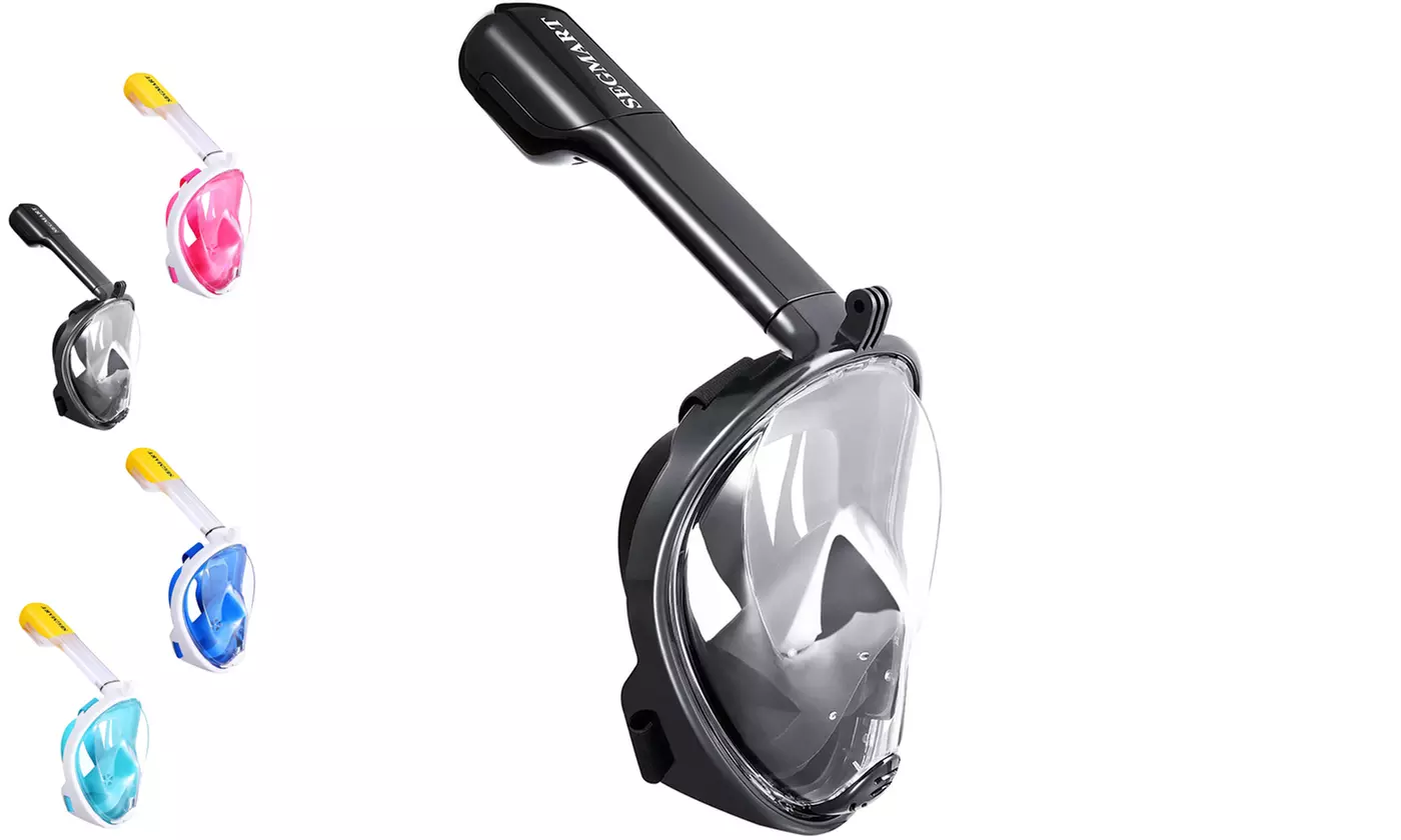 Panoramic Snorkeling Mask Full Face GoPro Compatible Snorkel Mask Scuba Mask S/M - Primary Image