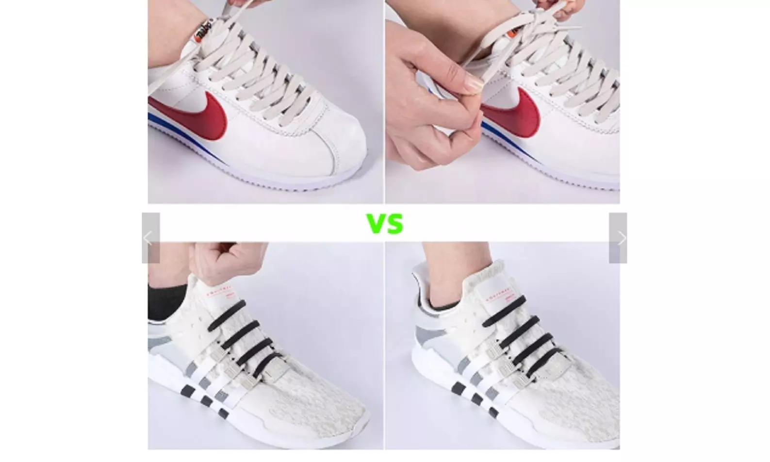 16Pcs Easy No Tie Shoelaces Elastic Silicone Flat Lazy Shoe Lace Strings Adult