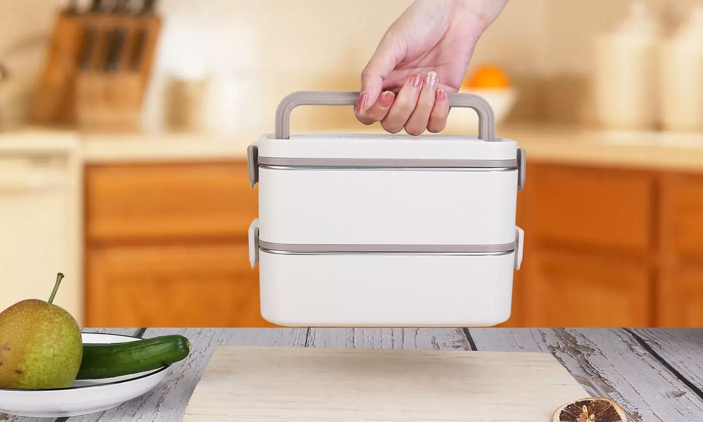 NewHome 2-Layer Leakproof Bento Lunch Box with Utensils and Food Compartments