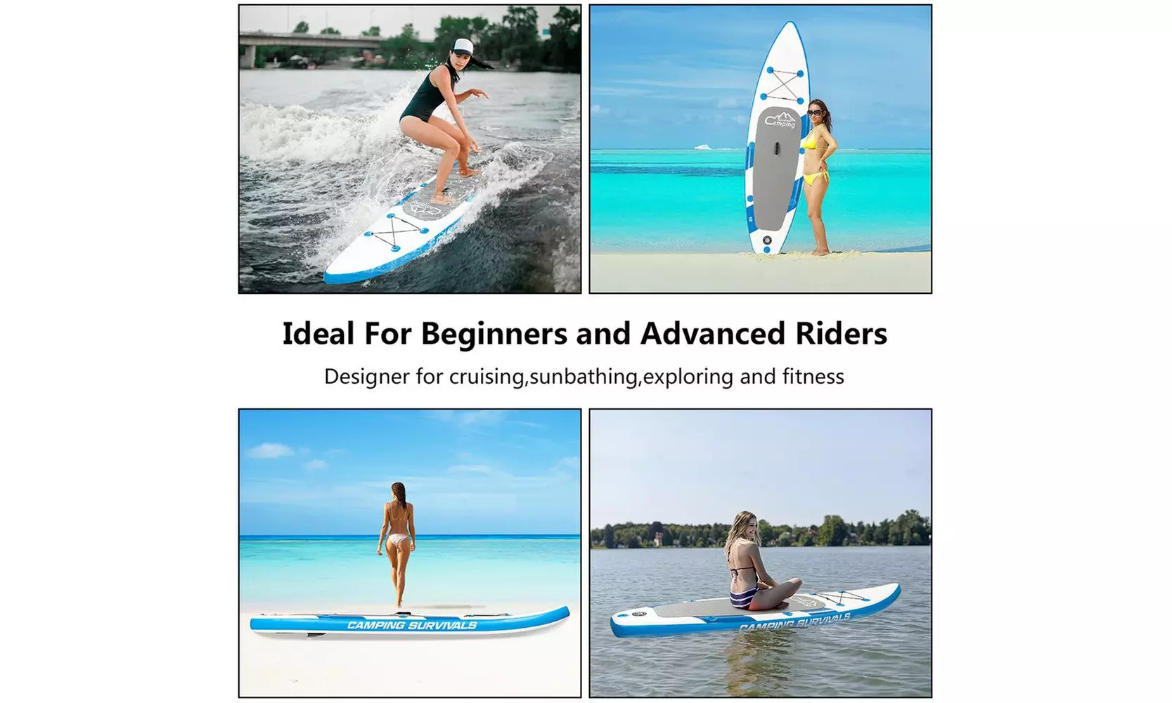 Campingsurvivals 11' x32" x6" Inflatable Stand Up Paddle Board Package - Second Medium