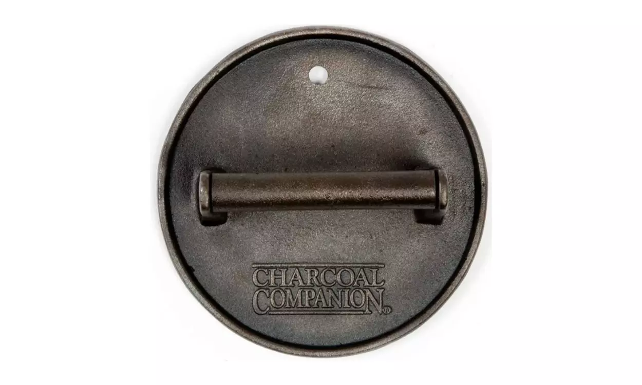 Charcoal Companion Cast Iron Round Diameter Grill Press for Meats and Bacon - Primary Image