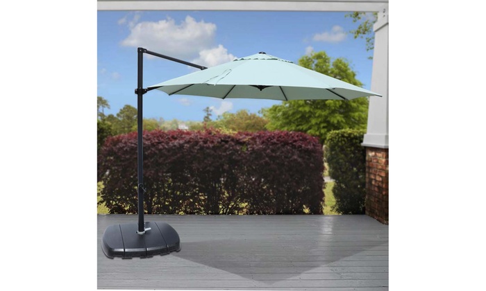 Durable 75lb 11 Ft Cantilever Round Offset Patio Umbrella With Base Groupon