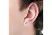 Black Plated Stainless Steel Black Cubic Zirconia Earrings - 5mm - Second Medium