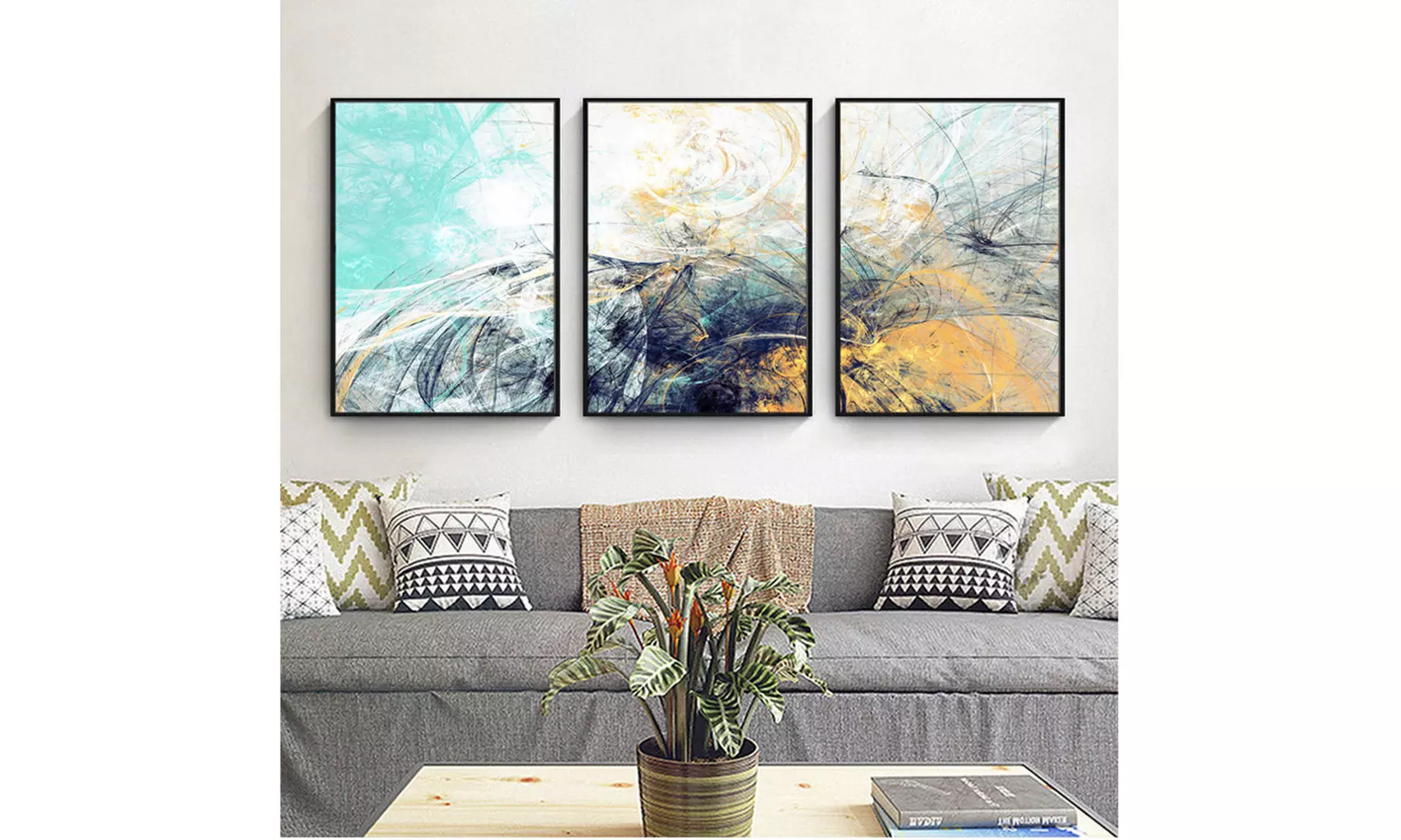 Tuscom 3pcs Wall Mural Painting Sofa Background Wall Hanging 23.6×15.7Inch - Primary Image
