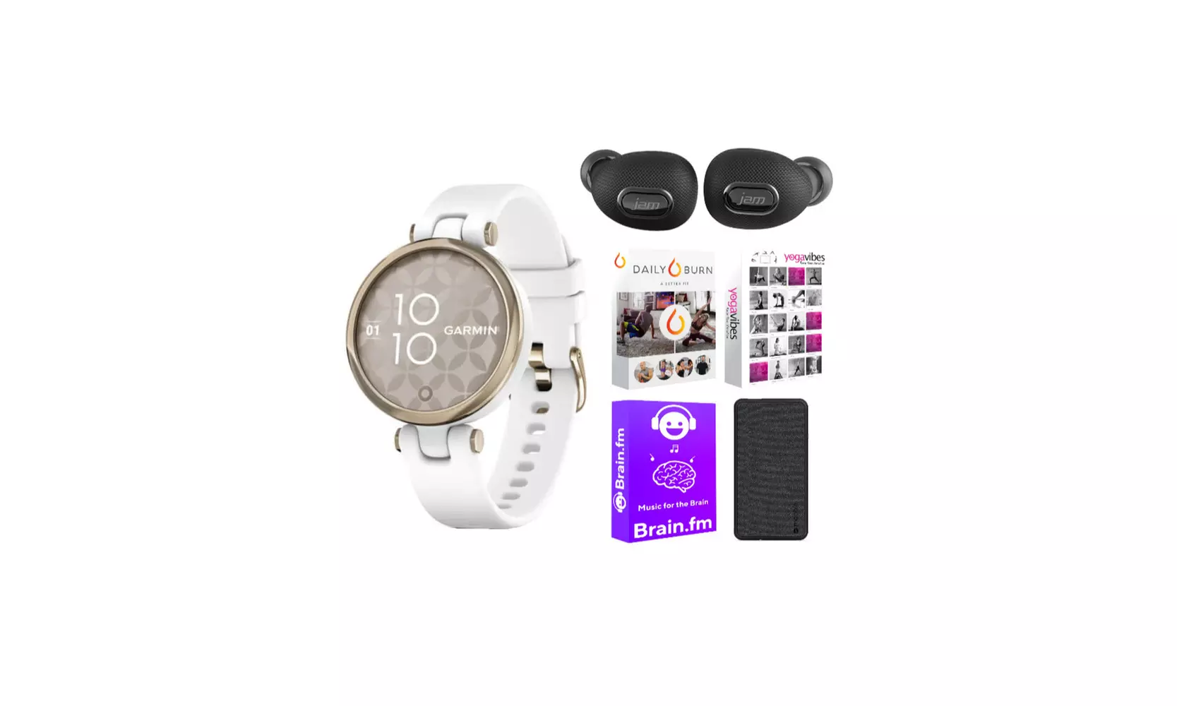 Garmin Lily Sport Smartwatch for Women (Cream Gold Bezel/White Case) Bundle - Primary Image