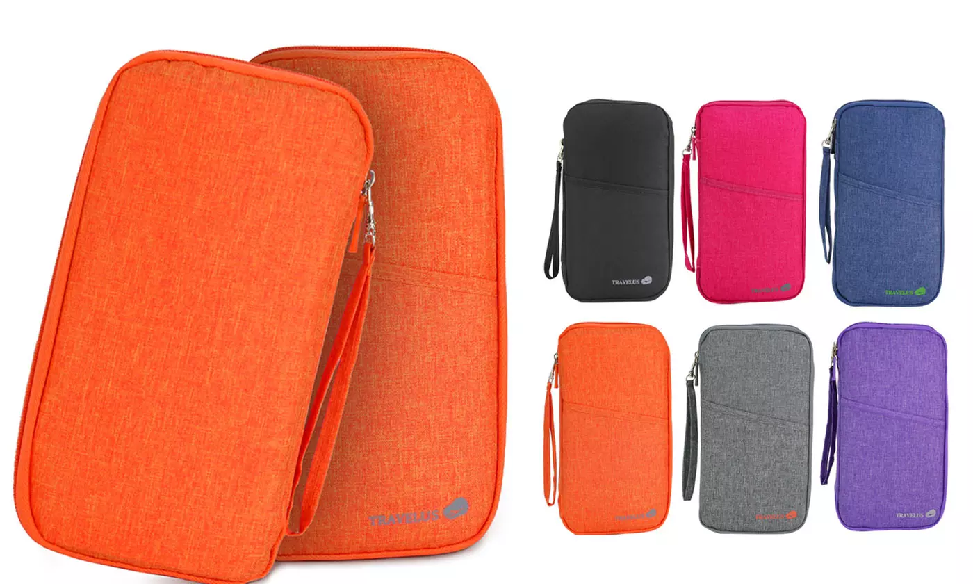Travel Wallet Family Passport Holder RFID Blocking Document Organizer Case - Primary Image