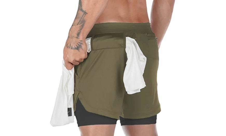 Mens Running Shorts with Built-in Pocket Quick Dry 2 in1 Workout ...