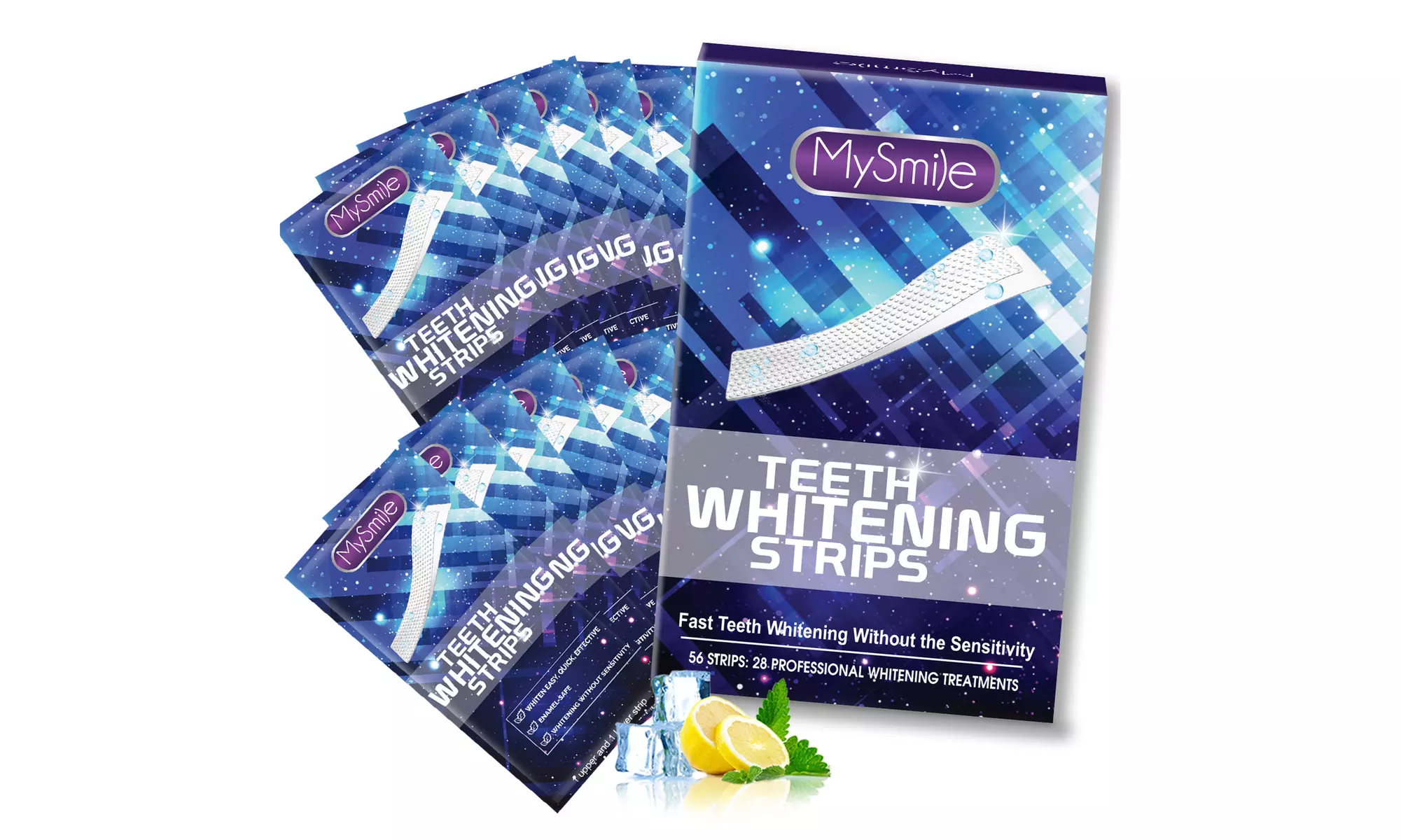 MySmile 56PC Teeth Whitening Strips, Whitening Strips for Sensitive Teeth - Primary Image
