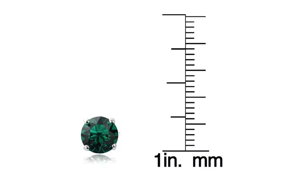 Emerald May Birthstone Round Stud Earrings Made with European Crystals - Primary Image