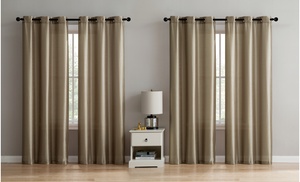 Aria Faux Silk Window Curtain...