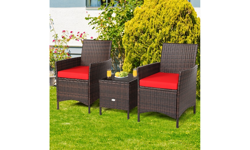 Up To 52% Off On Costway 3PCS Patio Rattan Fur... | Groupon Goods