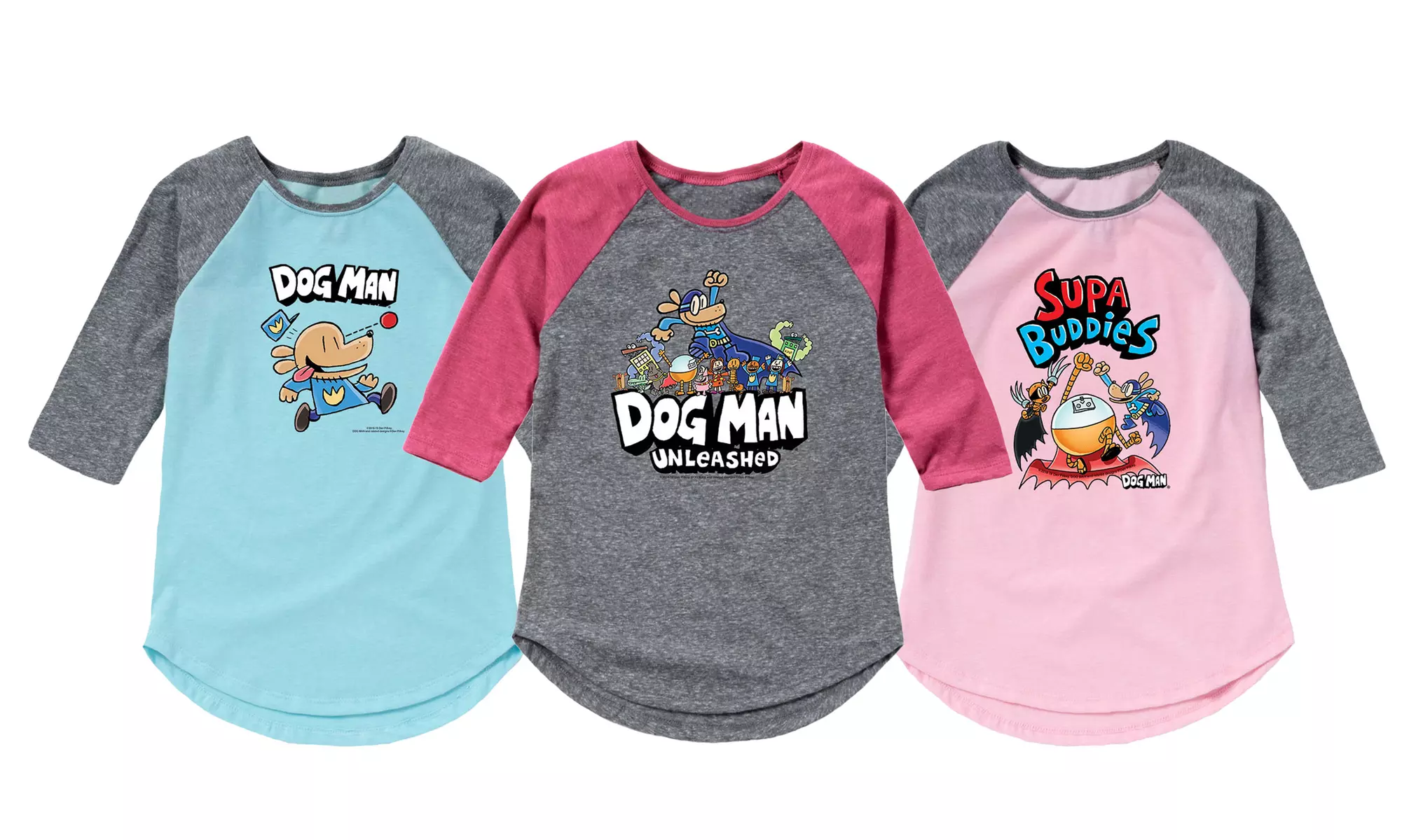 Dog Man Girls Cute Raglan Tees - Primary Image
