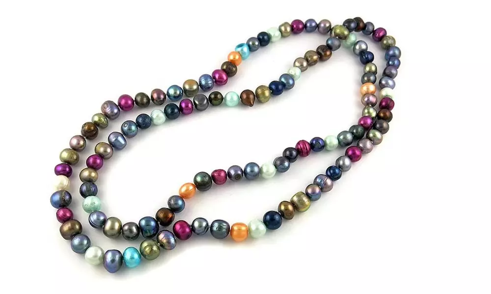 36" Freshwater Pearl White or Multi Color Endless Necklace (Multiple Options)