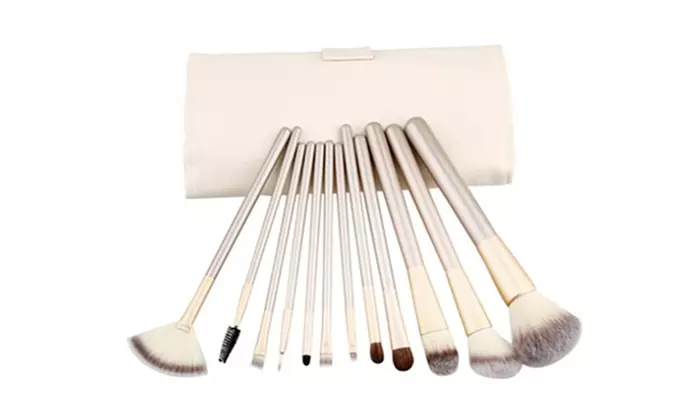 Professional Makeup Brush Set with Storage Case (12-Piece) - Primary Image