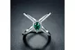 Lab Created Emerald Cross-over Ring Ring - Second Medium
