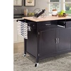 Image 16: Rolling Kitchen Cart Island Wood Top Storage Trolley Cabinet Utility Modern