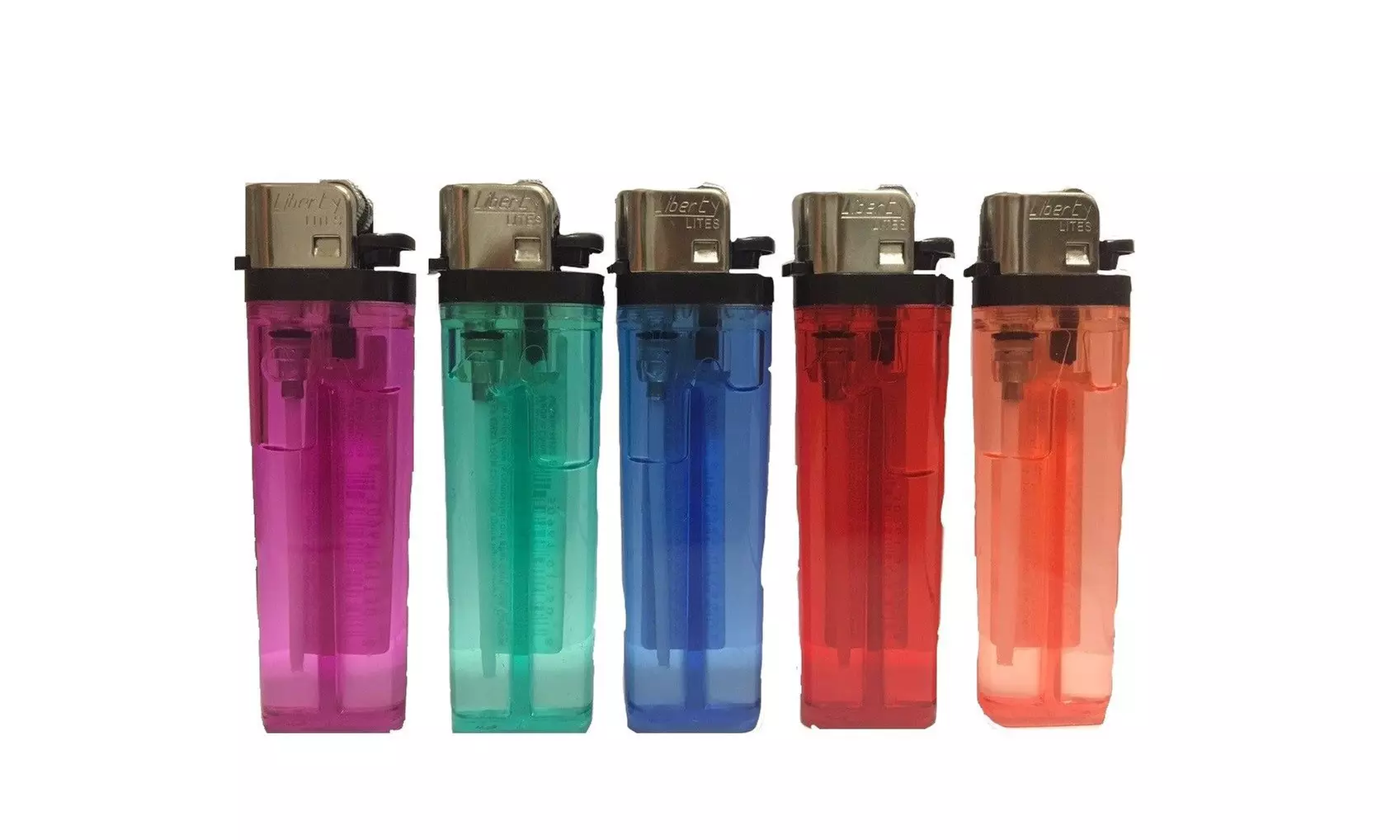 50 Ct Full Size Disposable Cigarette Lighters Assorted Color Wholesale Lot NEON - Primary Image