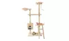 60" Solid Cute Sisal Rope Plush Cat Climb Tree Cat Tower Beige