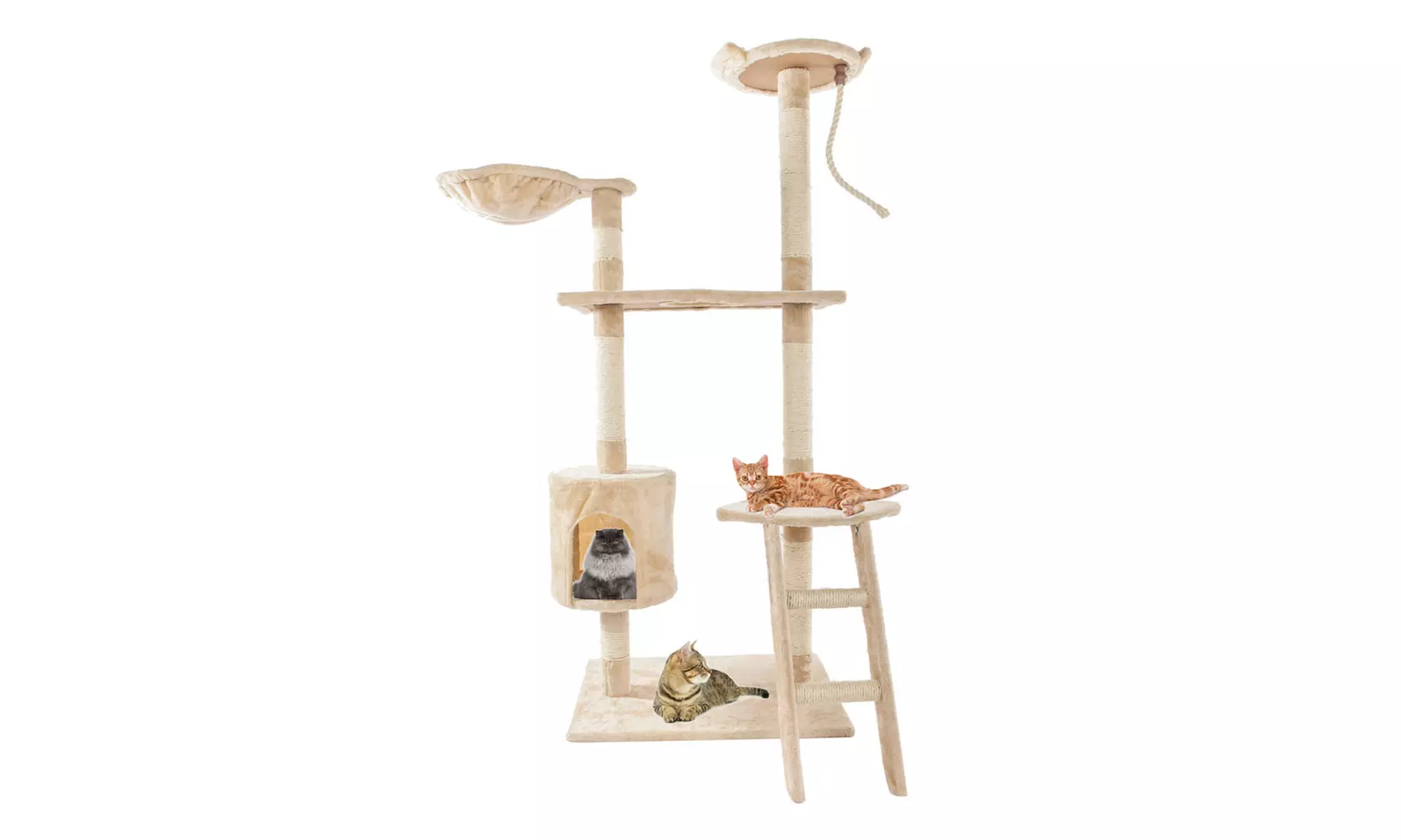 36" / 60" Solid Cute Sisal Rope Cat Tower Plush Cat Climb Tree Cat Tower  - Primary Image